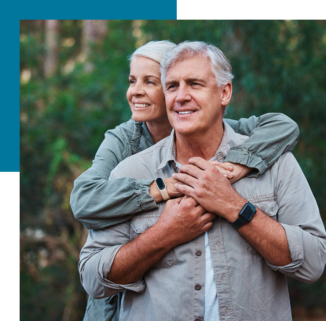 Photo of a retired couple enjoying the outdoors 